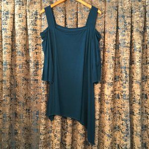 Cold Shoulder Asymmetrical Rayon Bamboo Dress